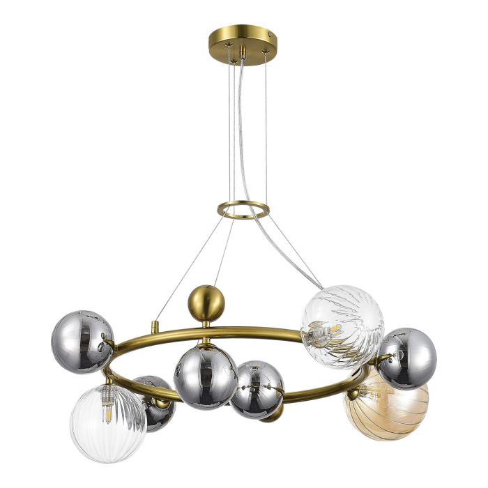 Светильник подвесной ST-Luce Латунь/Янтарный,Дымчатый,Прозрачный G9 8*5W 4000K SL1515.303.08