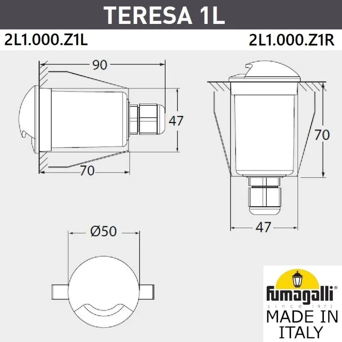 Уличный встраиваемый светильник FUMAGALLI TERESA 1L 2L1.000.000.LXZ1L