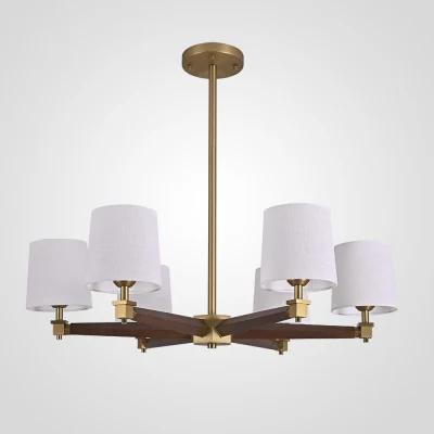Люстра на штанге ImperiumLoft Stavra Jorgenson White/Dark Wood 203574-26