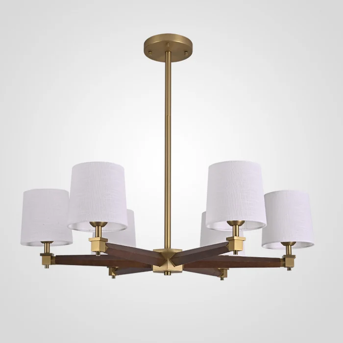 Люстра на штанге ImperiumLoft Stavra Jorgenson White/Dark Wood 203574-26