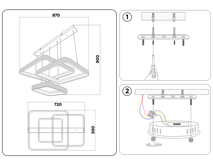 Подвесной светодиодный светильник с пультом Ambrella light FA6166