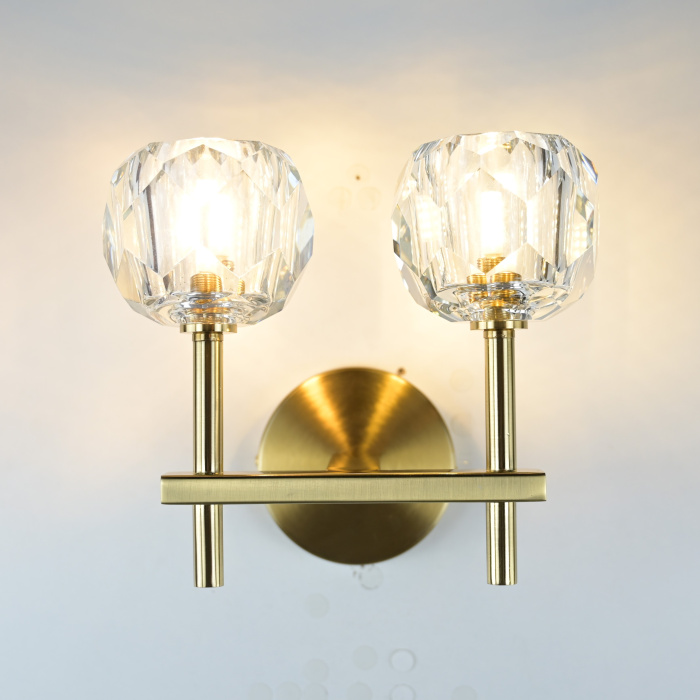 Бра Boule de Cristal Double Sconce Brass ImperiumLoft
