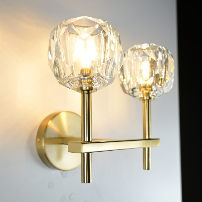 Бра Boule de Cristal Double Sconce Brass ImperiumLoft