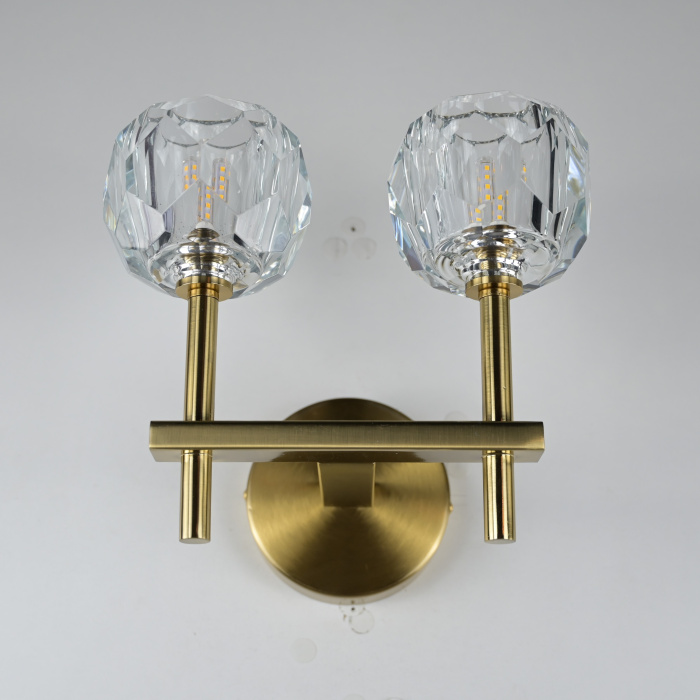 Бра Boule de Cristal Double Sconce Brass ImperiumLoft