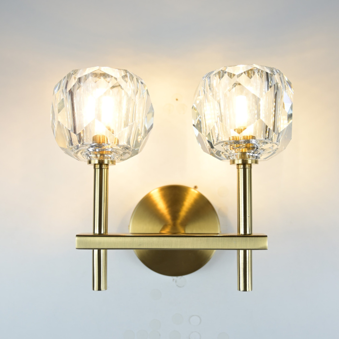Бра Boule de Cristal Double Sconce Brass ImperiumLoft