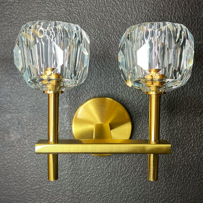 Бра Boule de Cristal Double Sconce Brass ImperiumLoft