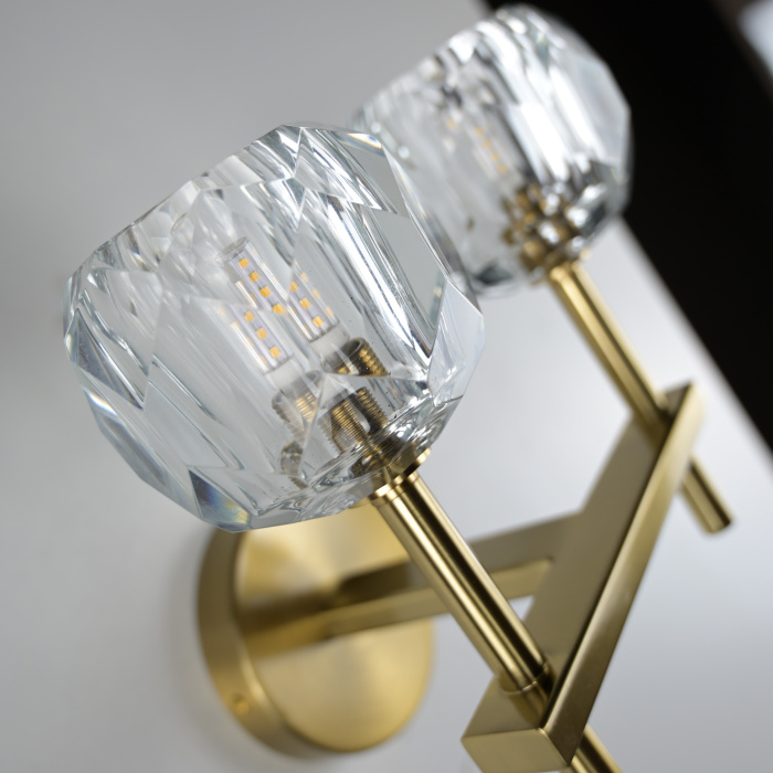 Бра Boule de Cristal Double Sconce Brass ImperiumLoft