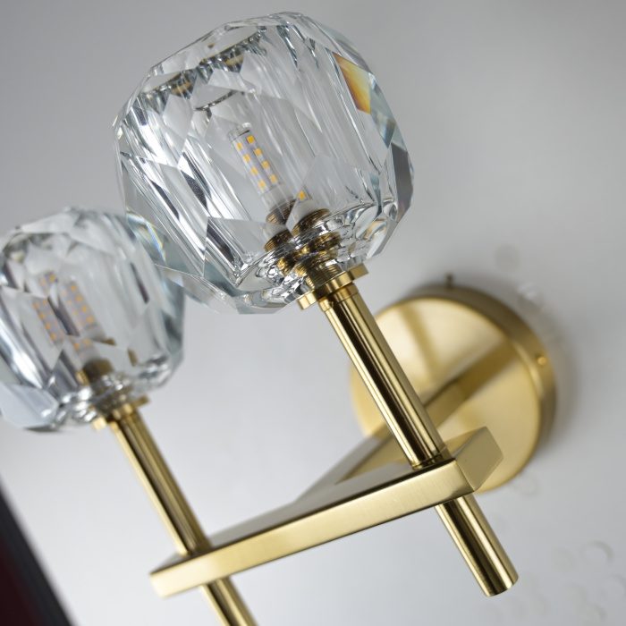 Бра Boule de Cristal Double Sconce Brass ImperiumLoft
