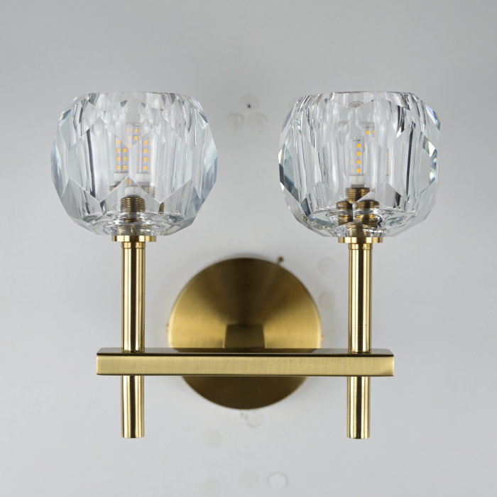 Бра Boule de Cristal Double Sconce Brass ImperiumLoft