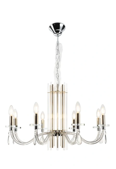 Люстра Crystal Lux AURELIO SP8 GOLD+CHROME/TRANSPARENT