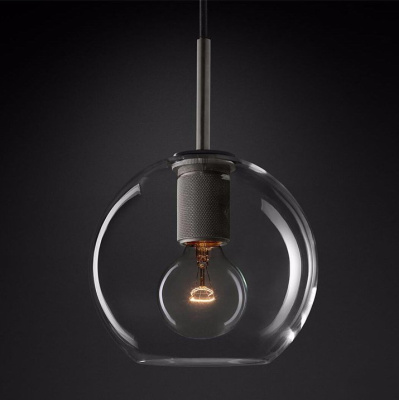 Подвесной светильник RH Utilitaire Globe Pendant Black ImperiumLoft