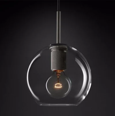 Подвесной светильник RH Utilitaire Globe Pendant Black ImperiumLoft