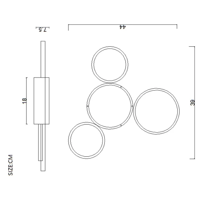 Потолочная люстра в виде колец TWINE 4 rings White ImperiumLoft