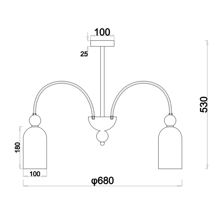 Потолочная люстра на штанге ODE ESCADA 686/5PL Chrome