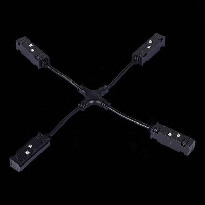 Коннектор питания X-образный для магнитного шинопровода ST-Luce Черный ST006.469.00