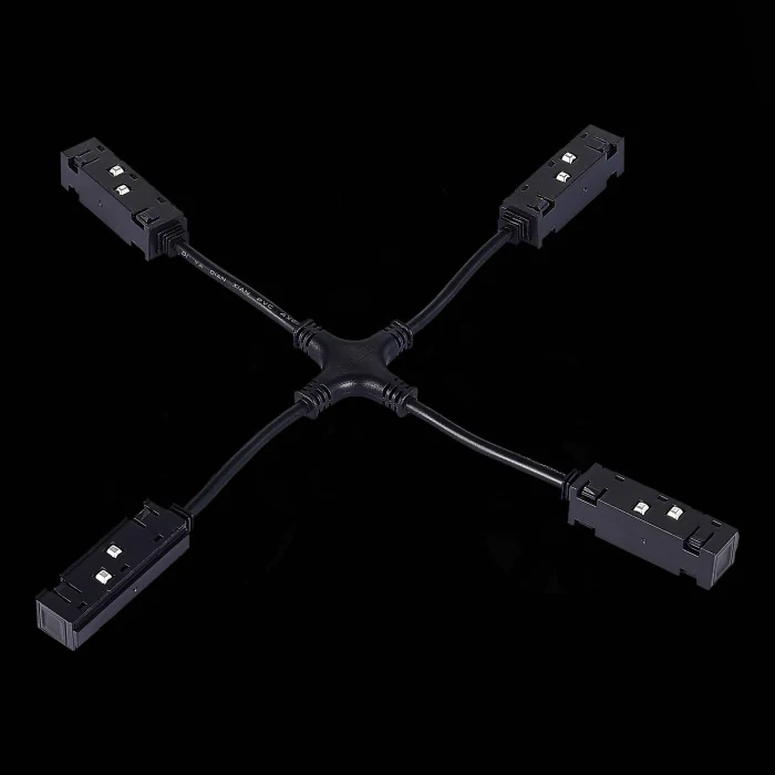 Коннектор питания X-образный для магнитного шинопровода ST-Luce Черный ST006.469.00