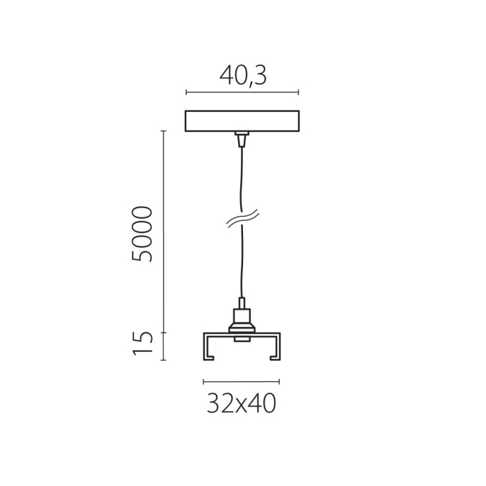 Подвес скрытый тип D треку 5040xx-(F)/(R) 5 м Quattro Lightstar 504197-FR2