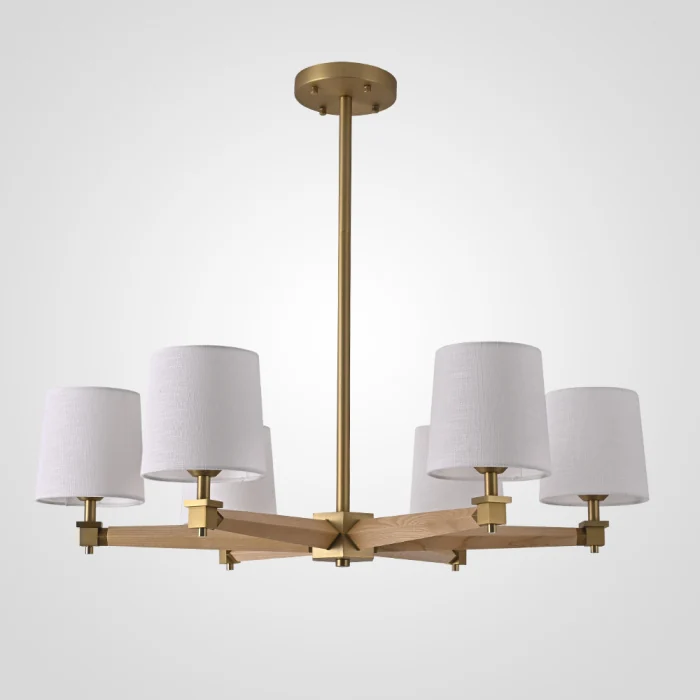 Люстра на штанге ImperiumLoft Stavra Jorgenson White/Light Wood 203575-26