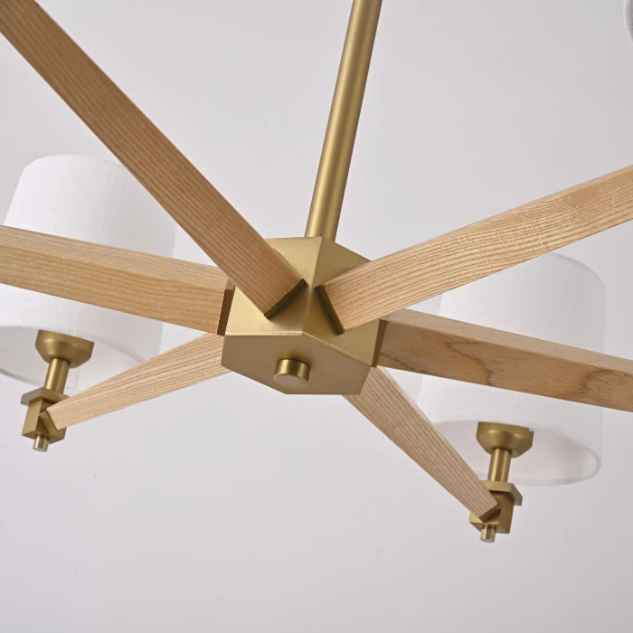 Люстра на штанге ImperiumLoft Stavra Jorgenson White/Light Wood 203575-26