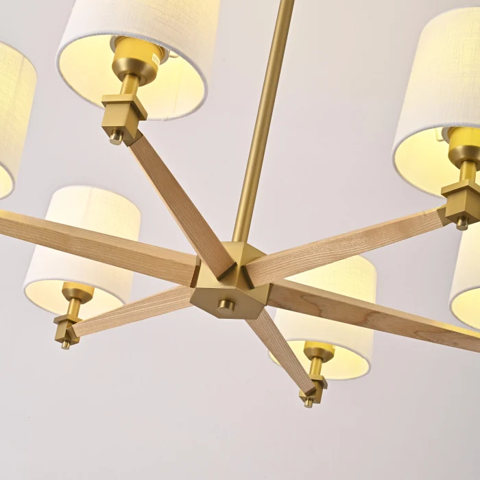 Люстра на штанге ImperiumLoft Stavra Jorgenson White/Light Wood 203575-26