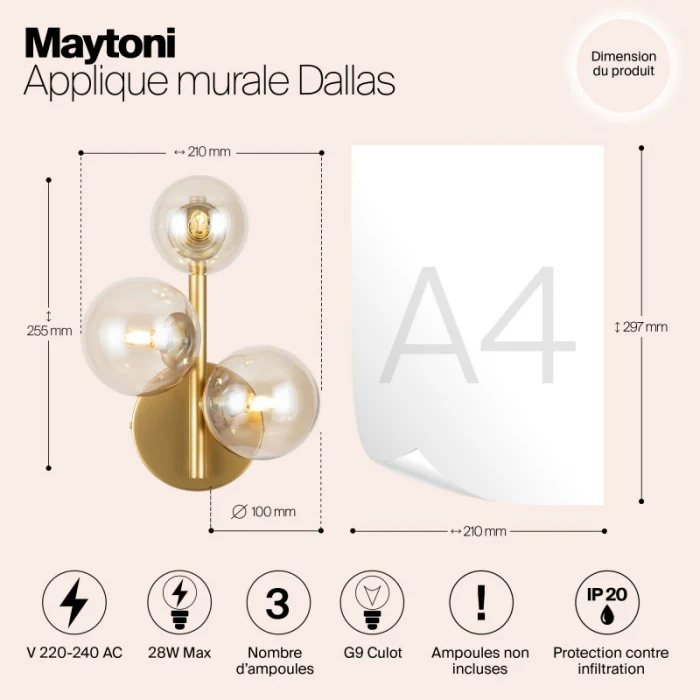 Бра Maytoni Dallas MOD545WL-03G