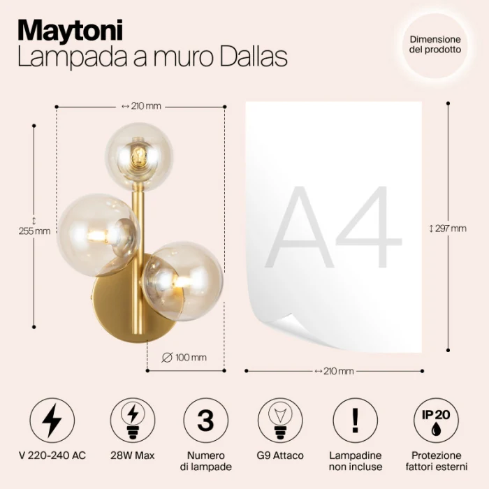 Бра Maytoni Dallas MOD545WL-03G