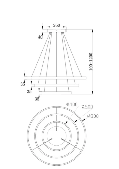 Подвесной светодиодный светильник Maytoni Rim MOD058PL-L100BS4K
