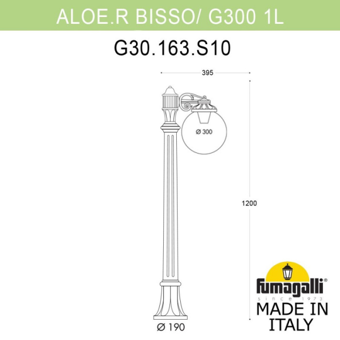 Садовый светильник Fumagalli G30.163.S10.AZE27