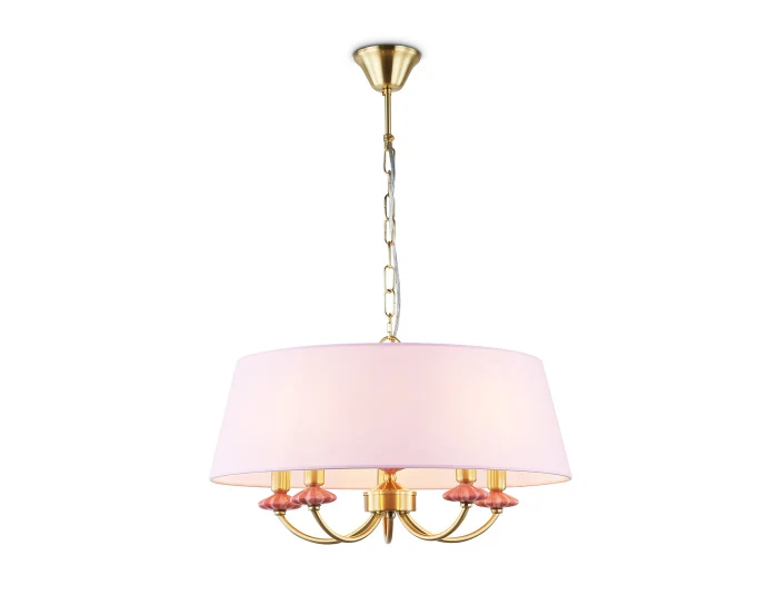 Подвесная люстра с абажуром и декором из керамики Ambrella light LH75021