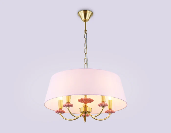 Подвесная люстра с абажуром и декором из керамики Ambrella light LH75021