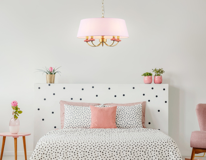 Подвесная люстра с абажуром и декором из керамики Ambrella light LH75021