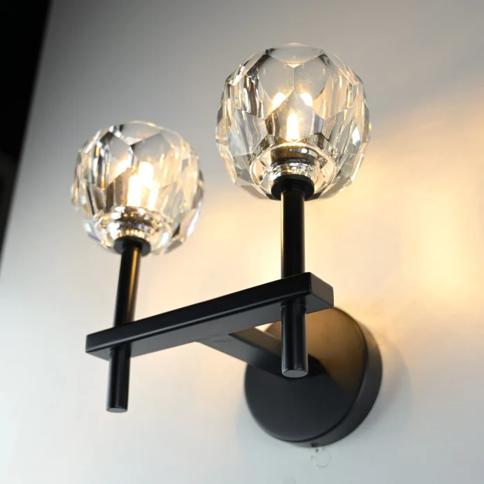 Бра Boule de Cristal Double Sconce Brass Черный ImperiumLoft