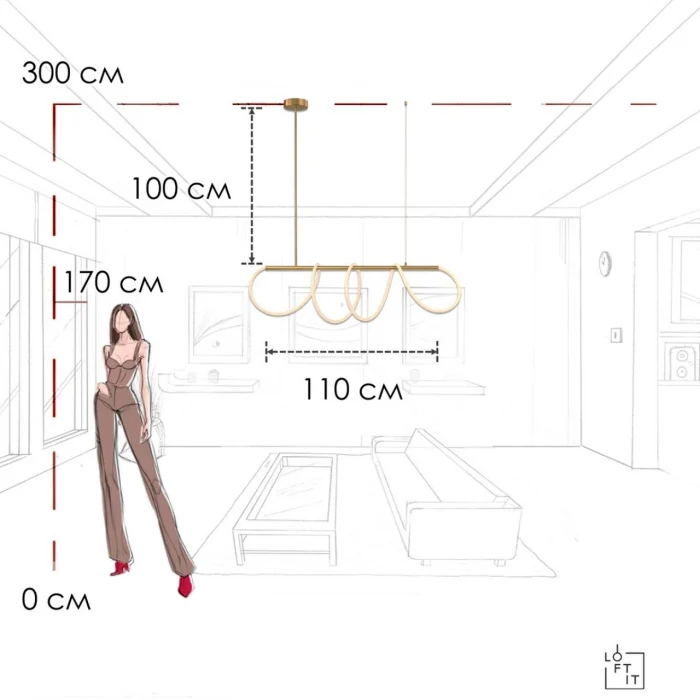 Подвесной светильник Loft it Thread 10388P/A Brass
