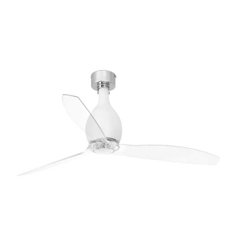 Вентилятор без света MINI ETERFAN Matt white/transparent ceiling fan with DC motor