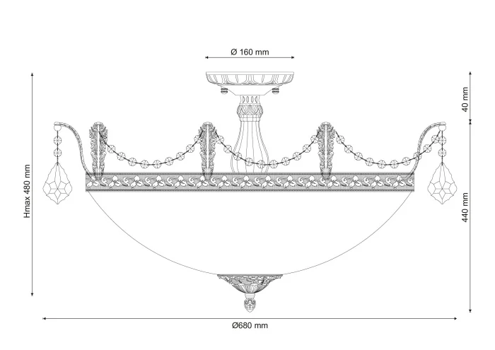 Люстра потолочная Lucia Tucci BARLETTA 182.10 D720 cream white