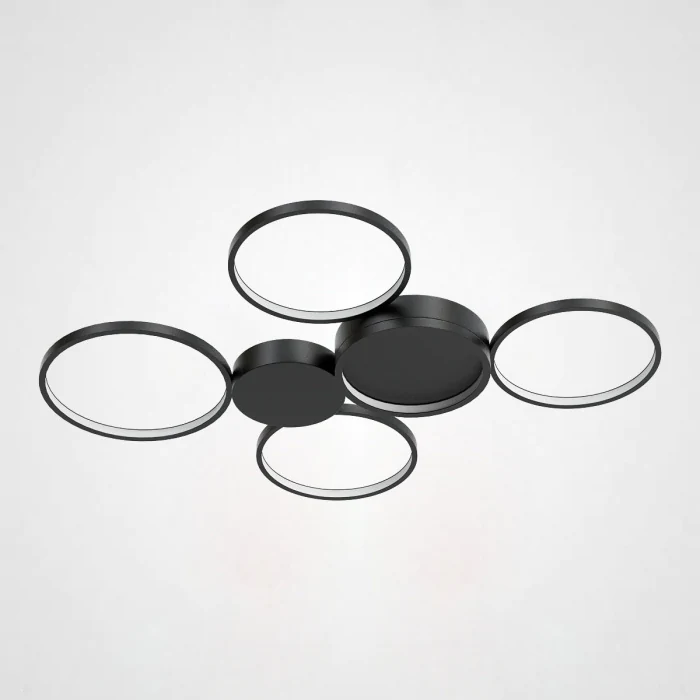 Потолочная люстра в виде колец TWINE 5 rings Black ImperiumLoft