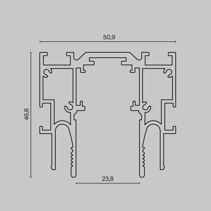 Шинопровод для монтажа в натяжной ПВХ потолок Maytoni Busbar trunkings Exility TRX034-SCCL-422B
