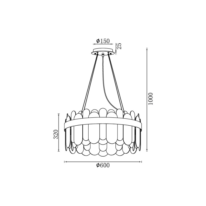 Подвесной светильник VL3195P12 Vele Luce