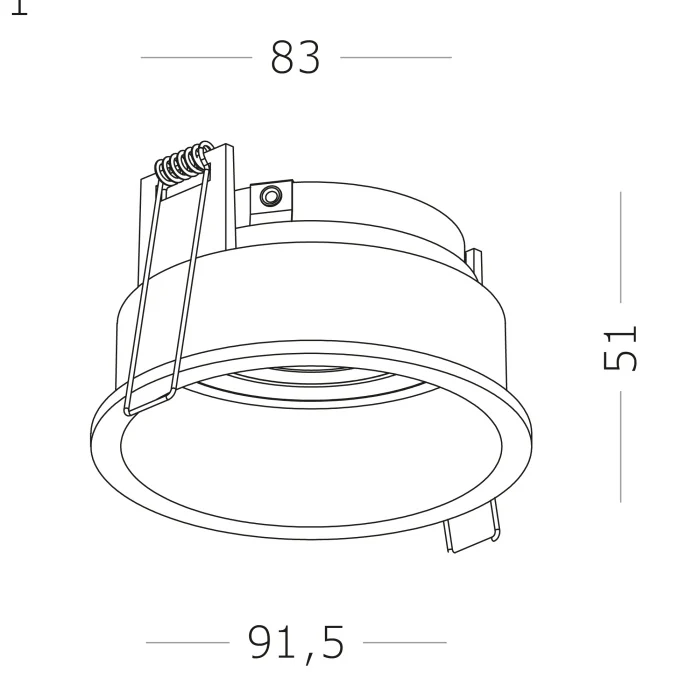 Светильник встраиваемый Черный GU10 1*50W IP20 D91,5xH5,2 220V Без ламп ST261.408.01