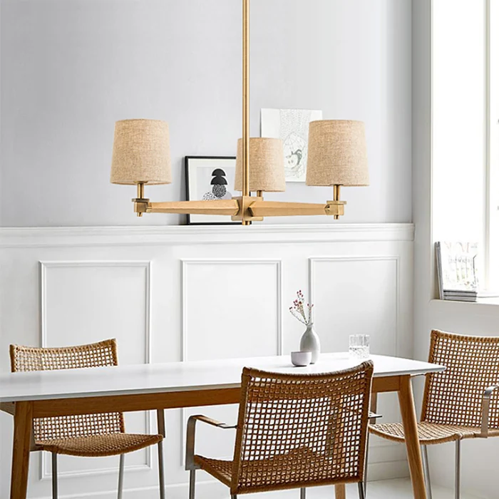 Люстра на штанге ImperiumLoft Stavra Jorgenson Beige/Dark Wood 203576-26