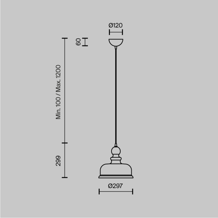 Подвесной светильник Maytoni Tone P001PL-01BZ