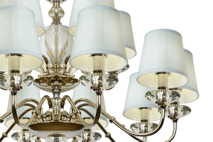 Подвесная люстра iLamp Dolce Vita P2345-10+5 Никель+голубой