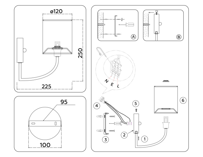 Настенный светильник с абажуром Ambrella light LH71275