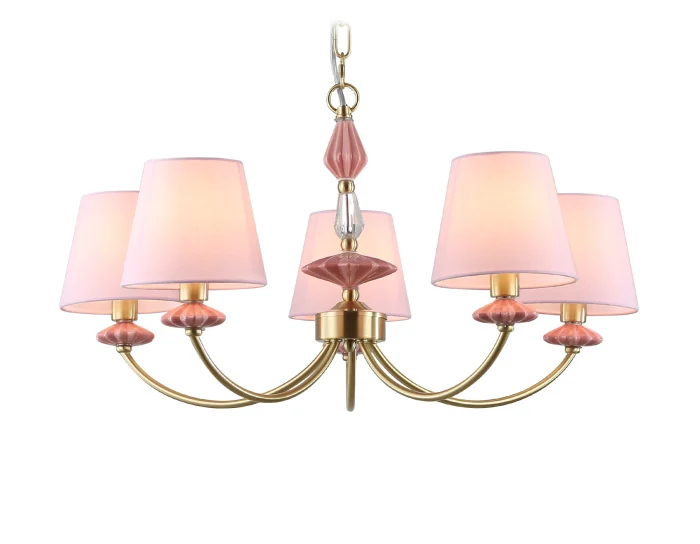 Подвесная люстра с абажуром и декором из керамики Ambrella light LH75024