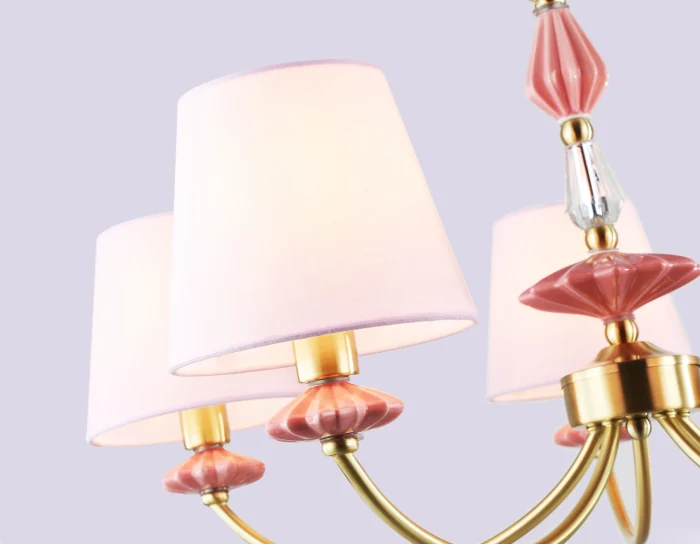 Подвесная люстра с абажуром и декором из керамики Ambrella light LH75024