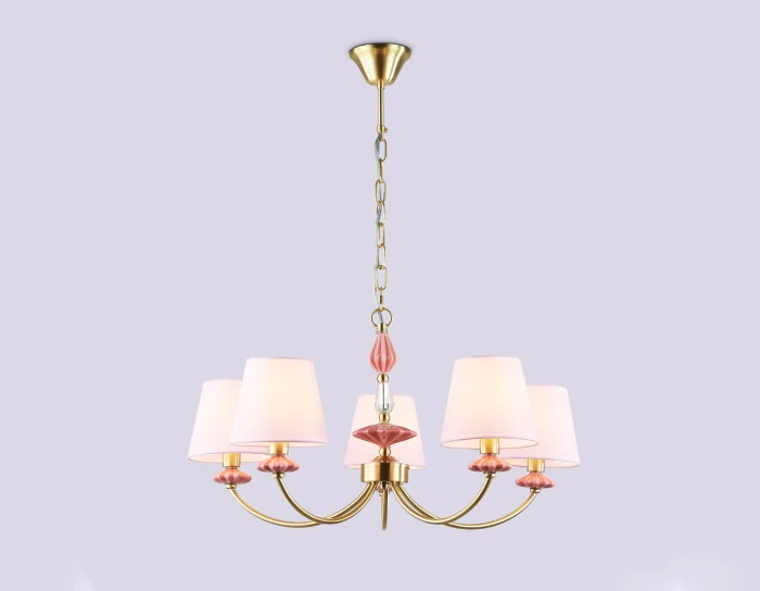 Подвесная люстра с абажуром и декором из керамики Ambrella light LH75024