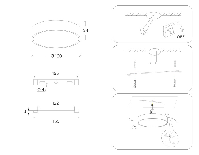 Потолочный светодиодный светильник Ambrella light FV5518