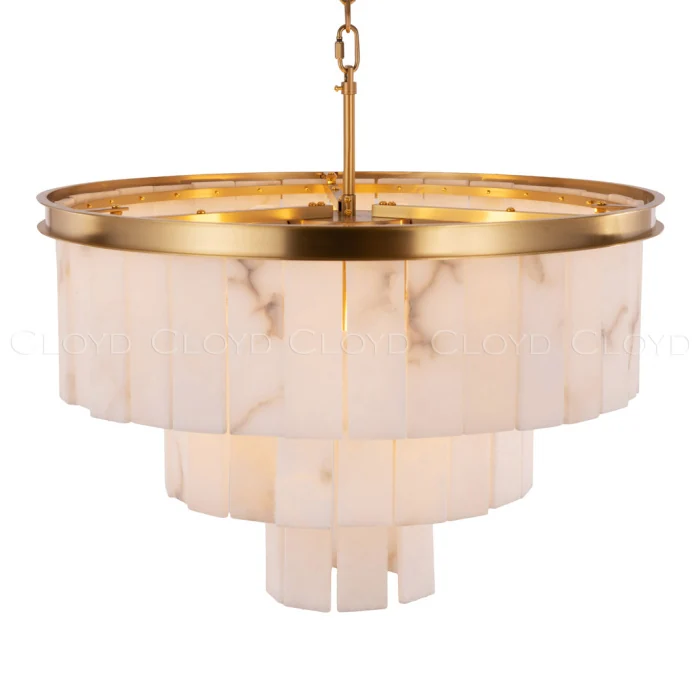 Люстра Cloyd HERCULANUM-B C9 / Ø60 см - алебастр - латунь (арт.11140)