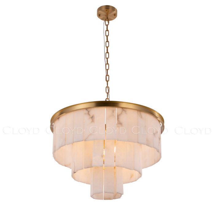 Люстра Cloyd HERCULANUM-B C9 / Ø60 см - алебастр - латунь (арт.11140)