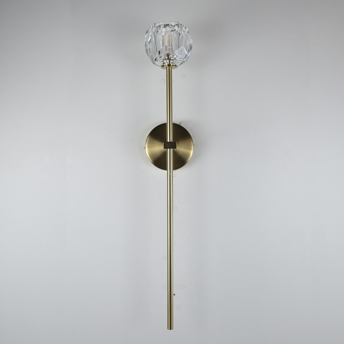 Бра Boule de Cristal Long Sconce Brass ImperiumLoft